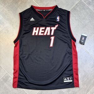 Adidas Miami Heat Chris Bosh #1 Black Jersey YXL NWT NBA USA